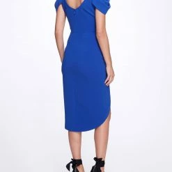 Marchesa Notte Crepe Cocktail Dress