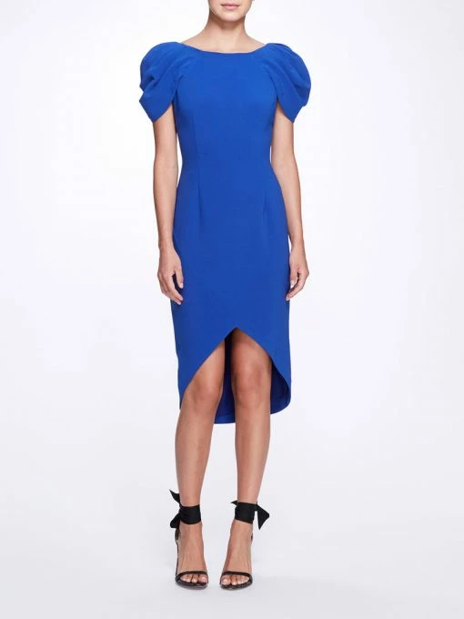 Marchesa Notte Crepe Cocktail Dress