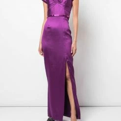 Marchesa Notte Off The Shoulder Mikado Pique Gown