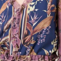 Marchesa Notte Smocked Floral Mini Cocktail Dress