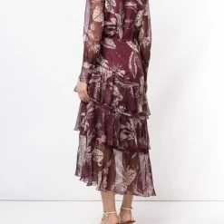 Marchesa Notte Asymmetric Tiered Day Dress