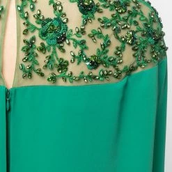 Marchesa Notte Embroidered Cape Dress