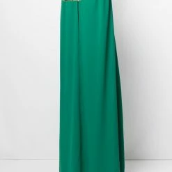 Marchesa Notte Embroidered Cape Dress