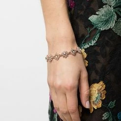 Jewelry Floral Crystal Embellished Bracelet