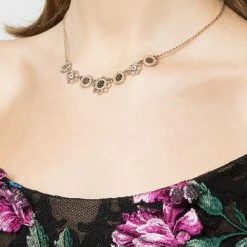 Jewelry Marchesa Notte Filigree Crystal Encrusted Frontal Necklace