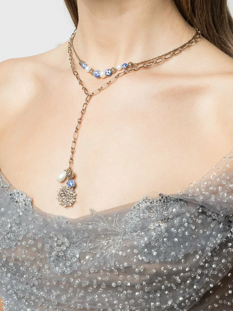 Jewelry 2 Row Pendant Y Necklace Marchesa Notte