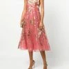 Marchesa Notte Off The Shoulder Organza Midi Gown