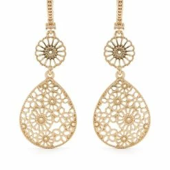 Jewelry Double Drop Filigree Earrings