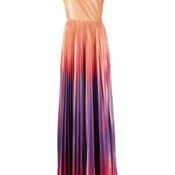 Marchesa Notte One Shoulder Radiating Ombre Gown