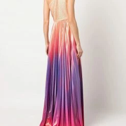Marchesa Notte One Shoulder Radiating Ombre Gown