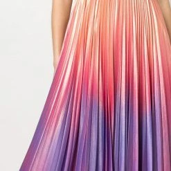 Marchesa Notte One Shoulder Radiating Ombre Gown