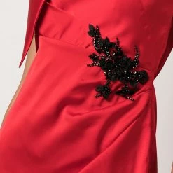 Marchesa Notte One Shoulder Asymmetrical Satin Cocktail Dress