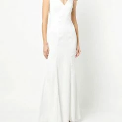 Marchesa Notte Cap Sleeve Crepe Gown