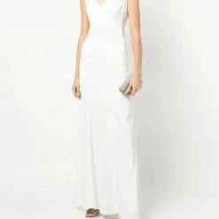 Marchesa Notte Cap Sleeve Crepe Gown