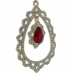 Jewelry Pear Stone Orbital Drop Earrings