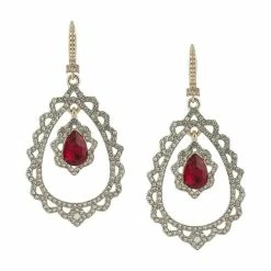 Jewelry Pear Stone Orbital Drop Earrings