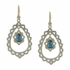 Jewelry Marchesa Notte Pear Stone Orbital Drop Earrings