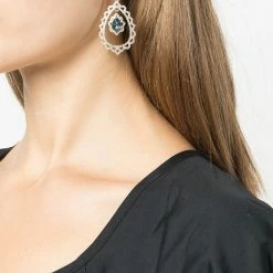 Jewelry Marchesa Notte Pear Stone Orbital Drop Earrings