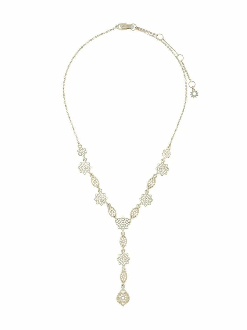 Jewelry Filigree Detail Lariat Necklace
