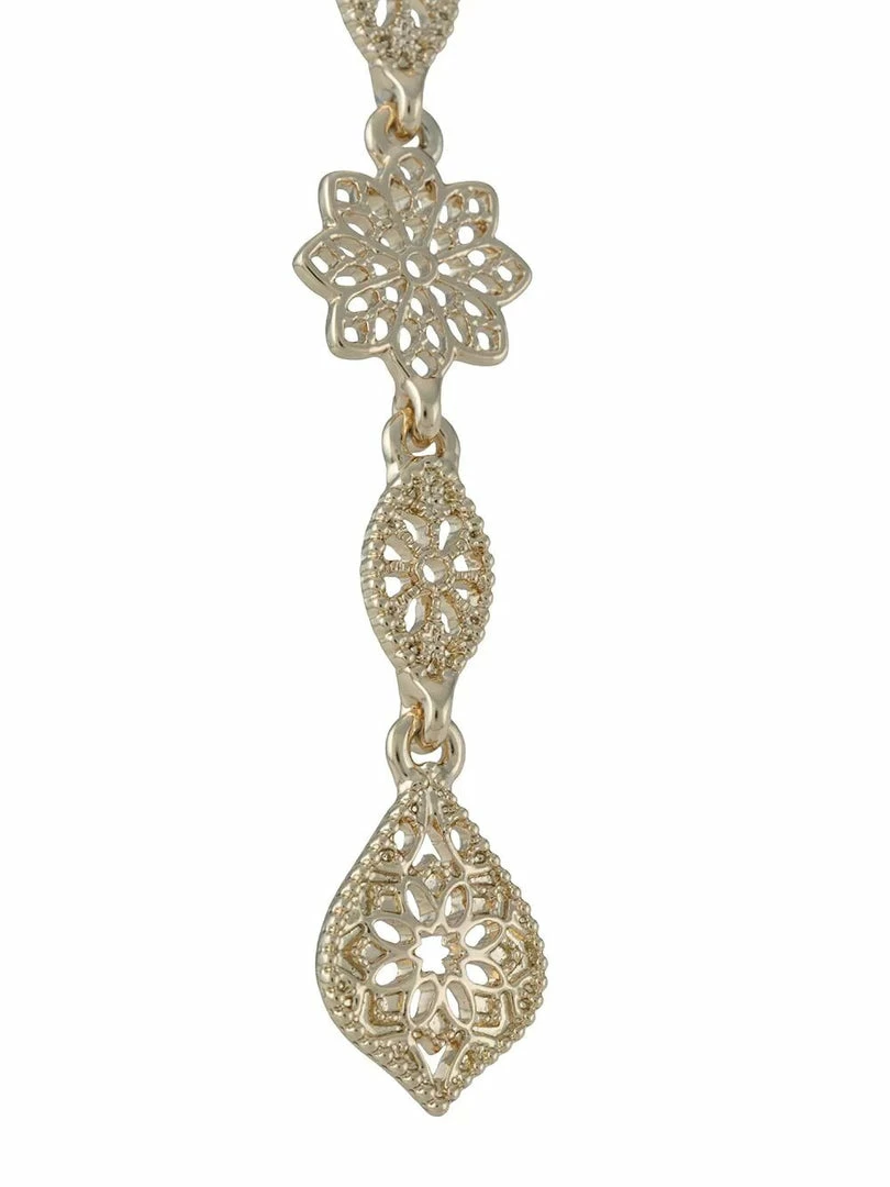 Jewelry Filigree Detail Lariat Necklace