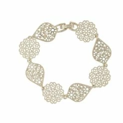 Jewelry Filigree Detail Flex Charm Link Bracelet
