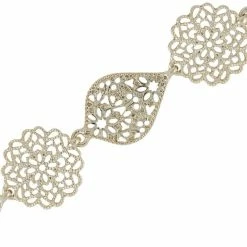 Jewelry Filigree Detail Flex Charm Link Bracelet