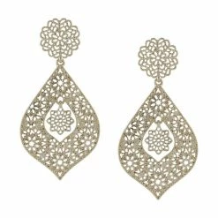 Jewelry Large Filigree Drop Earrings