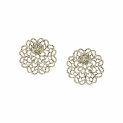 Jewelry Filigree Round Button Earrings