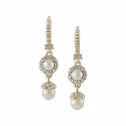 Jewelry Pearl Double Drop Earrings