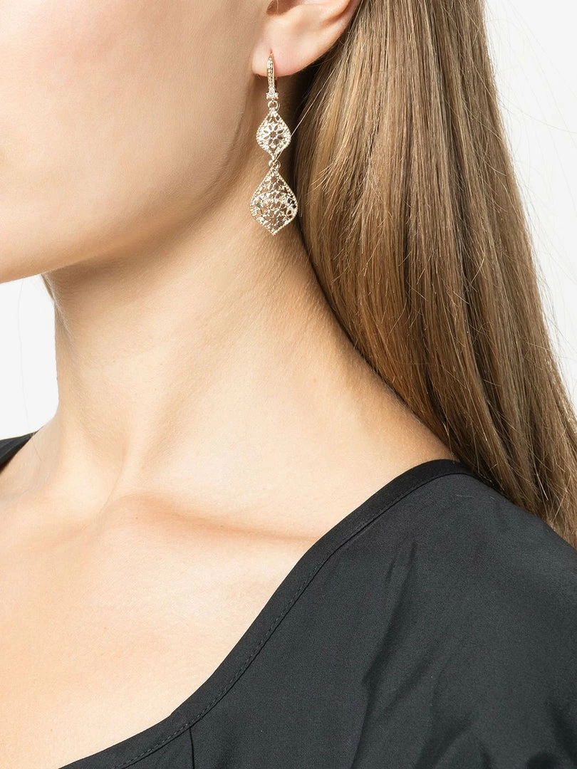 Jewelry Double Drop Filigree Earrings