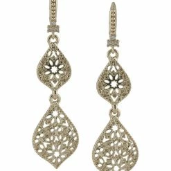 Jewelry Double Drop Filigree Earrings