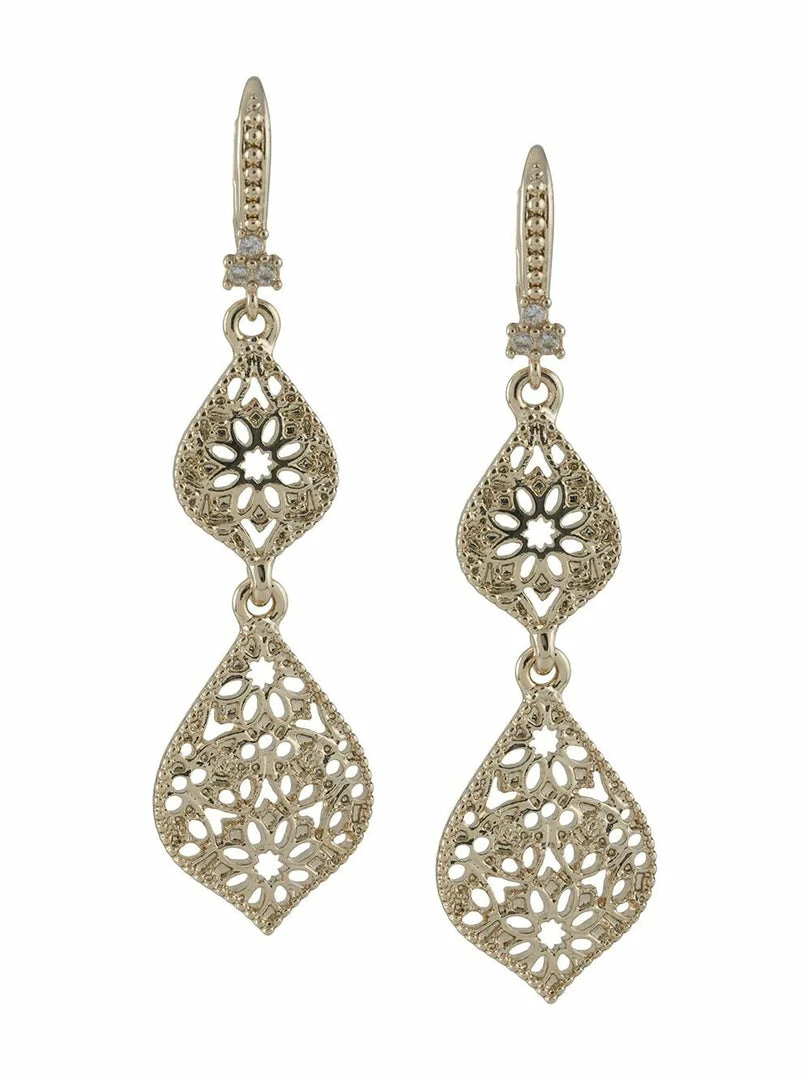 Jewelry Double Drop Filigree Earrings