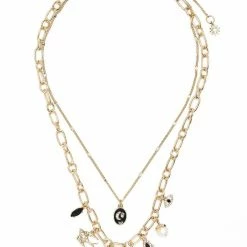 Jewelry Marchesa Notte Double Row Charm Necklace