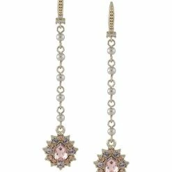 Jewelry Pear Stone Linear Drop Earrings