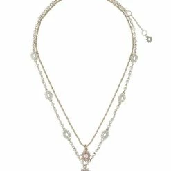Jewelry Pear Shape Two Row Pendant Necklace Marchesa Notte