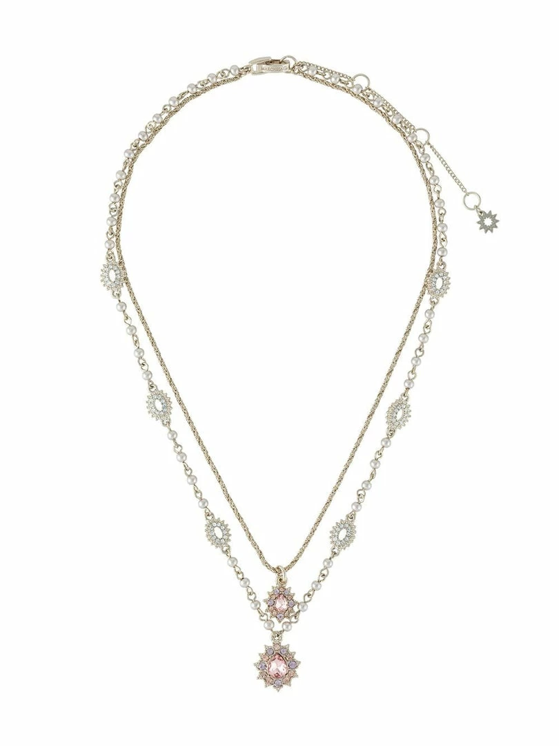 Jewelry Pear Shape Two Row Pendant Necklace Marchesa Notte