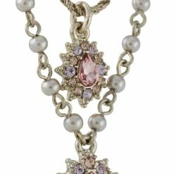 Jewelry Pear Shape Two Row Pendant Necklace Marchesa Notte
