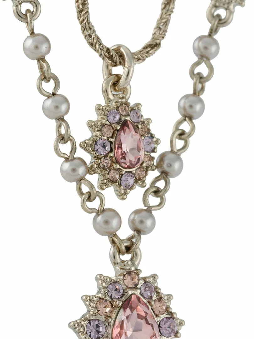 Jewelry Pear Shape Two Row Pendant Necklace Marchesa Notte