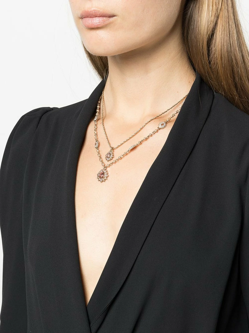 Jewelry Pear Shape Two Row Pendant Necklace Marchesa Notte