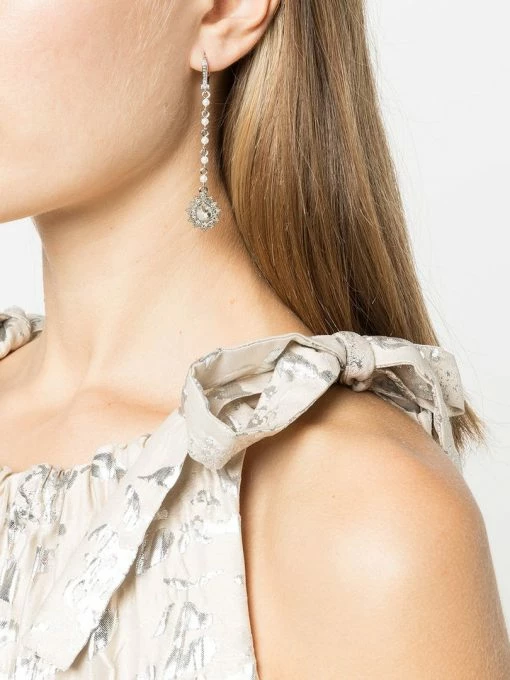 Jewelry Crystal Pendant Pearl Drop Earrings Marchesa Notte