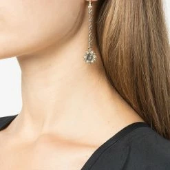 Jewelry Marchesa Notte Crystal Embellished Long Drop Earrings