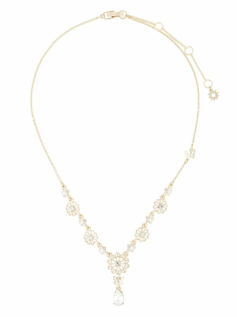 Jewelry Floral Filigree Chain Lariat Y-Necklace