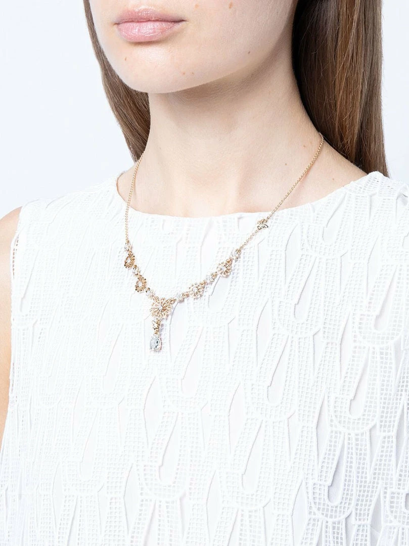 Jewelry Floral Filigree Chain Lariat Y-Necklace