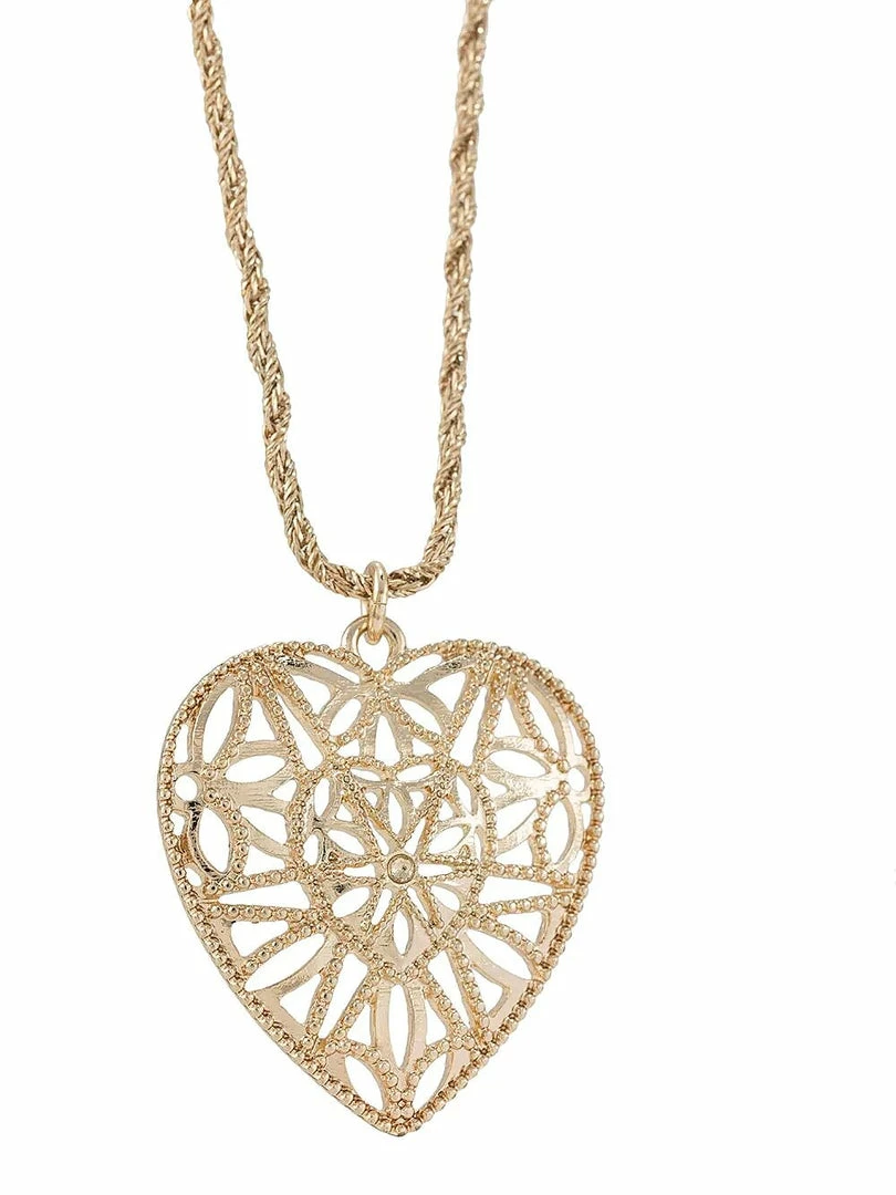 Jewelry Marchesa Notte Filigree Heart Pendant Necklace