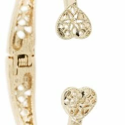 Jewelry Filigree Heart Cuff Bracelet