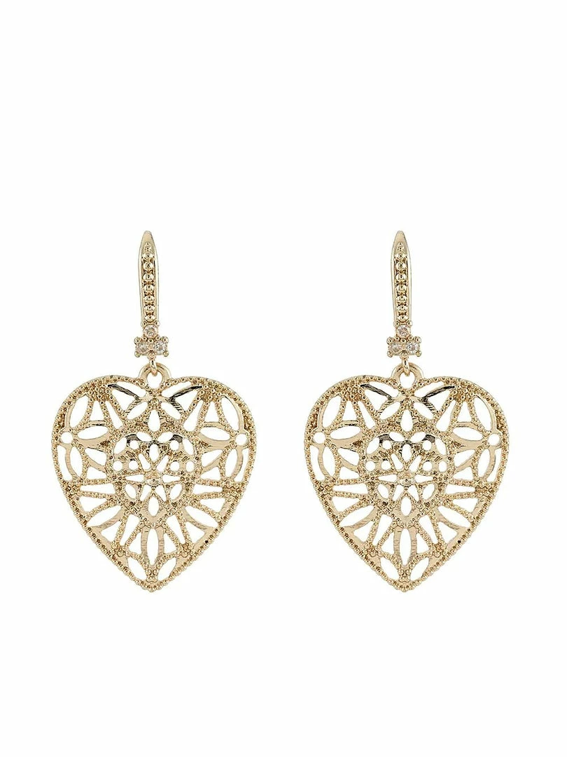 Jewelry Filigree Heart Drop Earrings Marchesa Notte