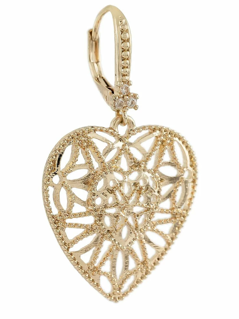 Jewelry Filigree Heart Drop Earrings Marchesa Notte