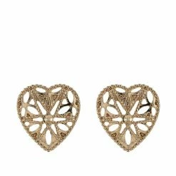 Jewelry Marchesa Notte Filigree Heart Button Earrings