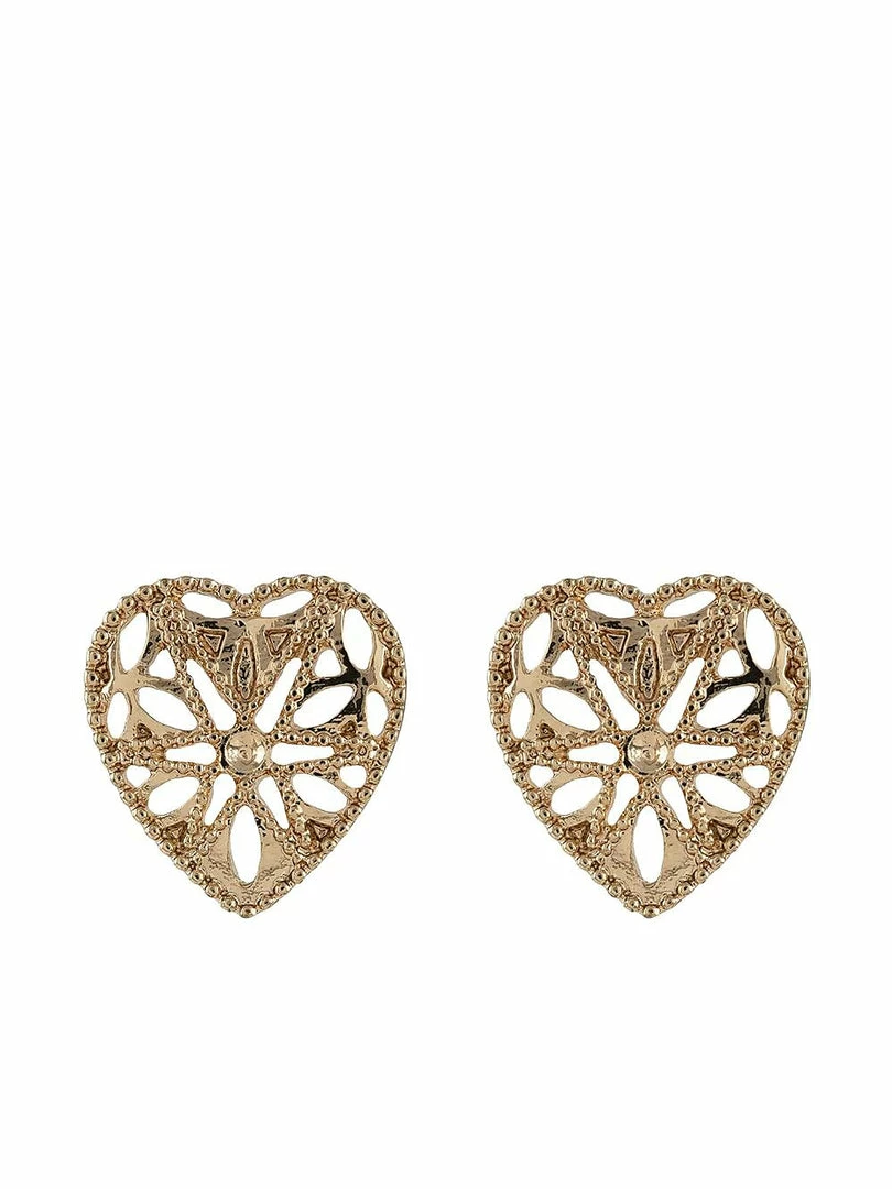 Jewelry Marchesa Notte Filigree Heart Button Earrings