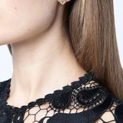 Jewelry Marchesa Notte Filigree Heart Button Earrings